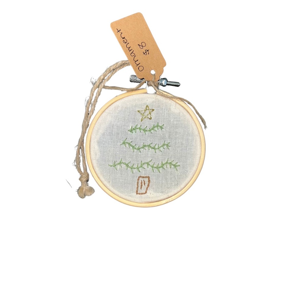 Hand Embroidered Christmas Tree Ornament
